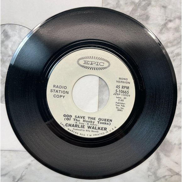 Charlie Walker God Save the Queen of the Honky Tonks 45 Country Promo Epic - Picture 6 of 6